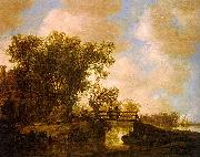 Jan van  Goyen Two Men on a Footbridge Over a Stream oil painting picture wholesale